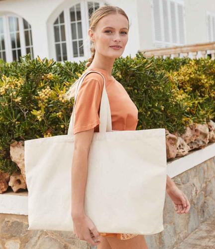 Westford Mill Oversized Canvas Tote Bag - NAT - ONE